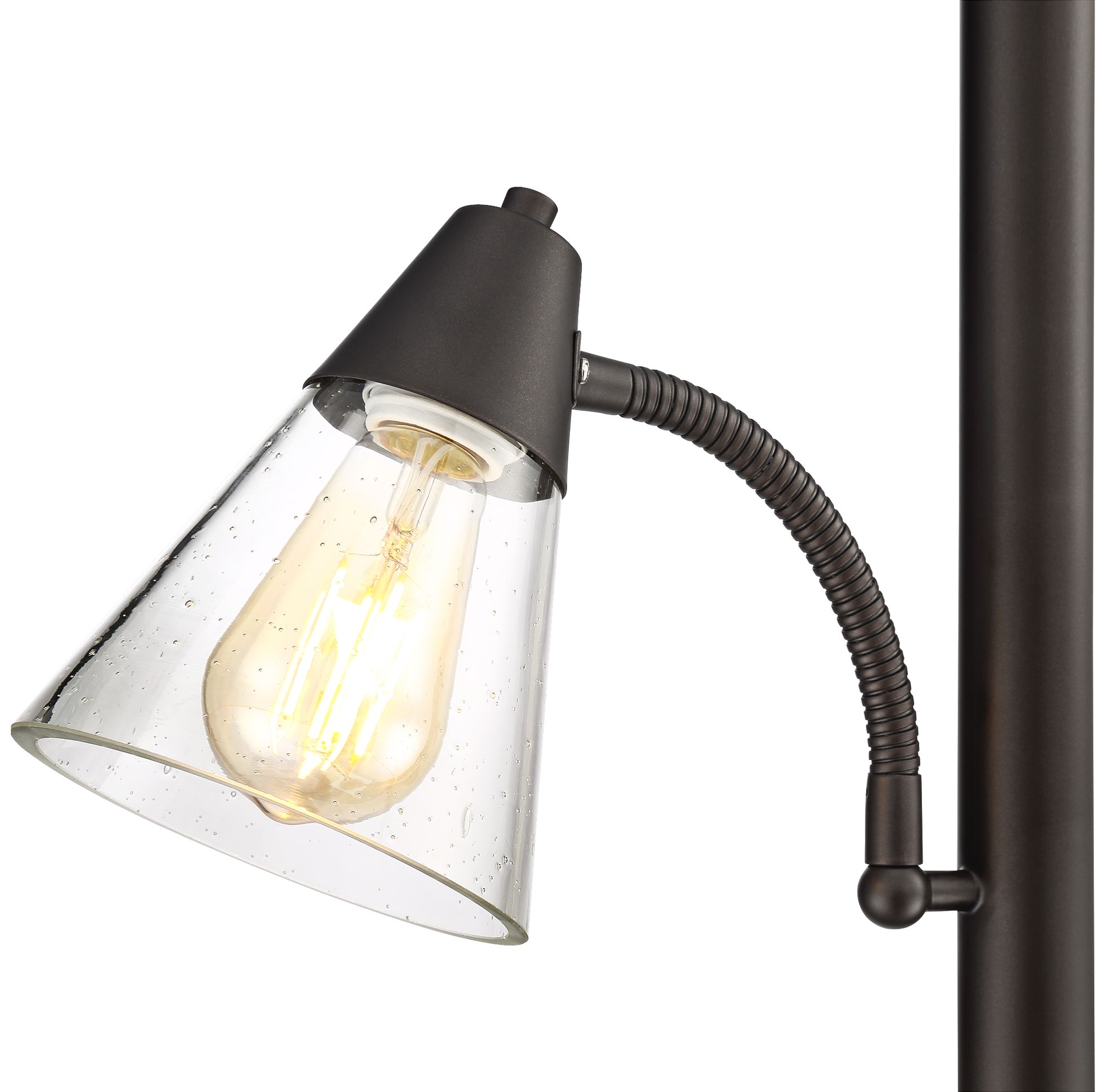 Image 5 Warwick 71 1/2" Tiger Bronze and Seeded Glass Torchiere Floor Lamp more views