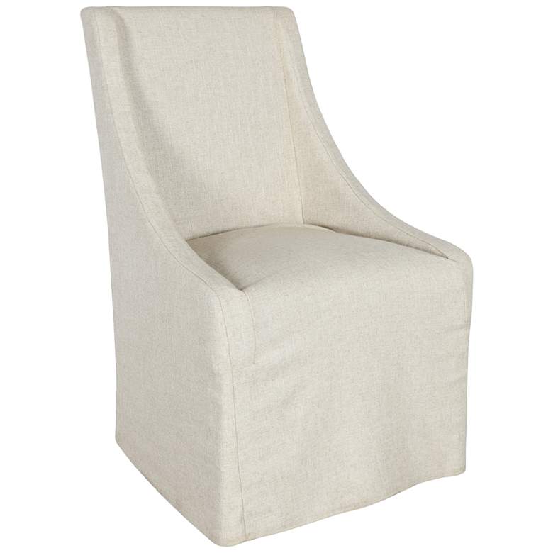 Image 1 Warwick Oatmeal Fabric Rolling Dining Chair