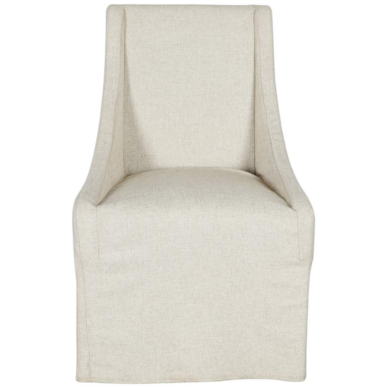 Warwick Oatmeal Fabric Rolling Dining Chair more views
