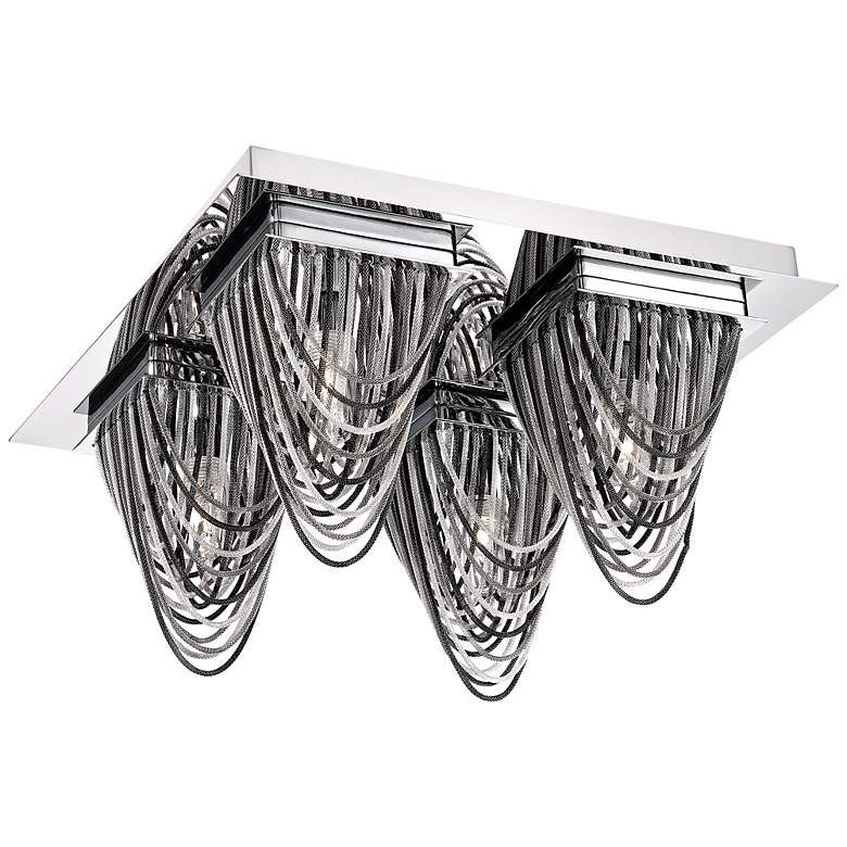 Image 1 Wasaga Collection 13 inch Wide Chrome Ceiling Light