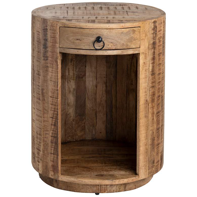 Image 1 Washburne 20" Wide Brown Mango Wood 1-Drawer End Table