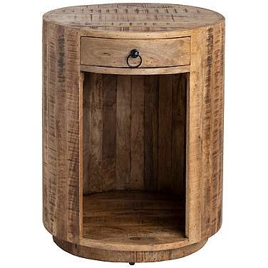 Washburne 20" Wide Brown Mango Wood 1-Drawer End Table