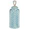 Washed Blue 17" High Ceramic Chevron Canister with Lid