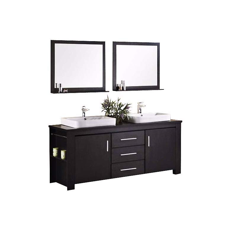 Image 1 Washington Espresso 72 inch Double Sink Vanity Set