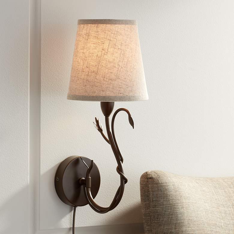 Image 1 Wasilla Oil Rubbed Bronze Vine Pin-Up Wall Lamp