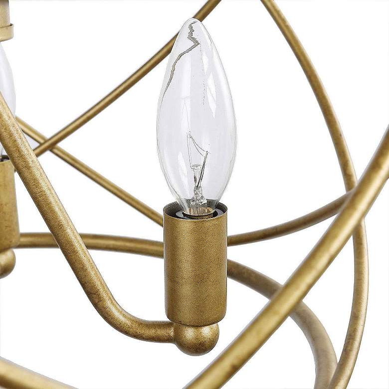 Image 3 Wasrige 15 3/4" Wide Gold Iron 4-Light Drum Chandelier more views
