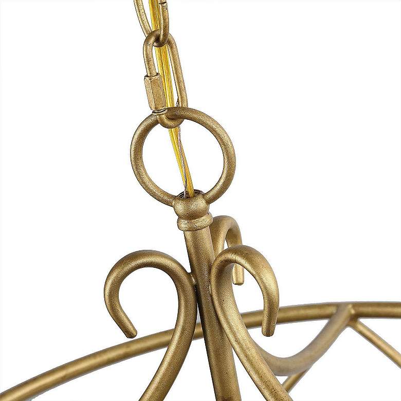 Image 4 Wasrige 15 3/4" Wide Gold Iron 4-Light Drum Chandelier more views