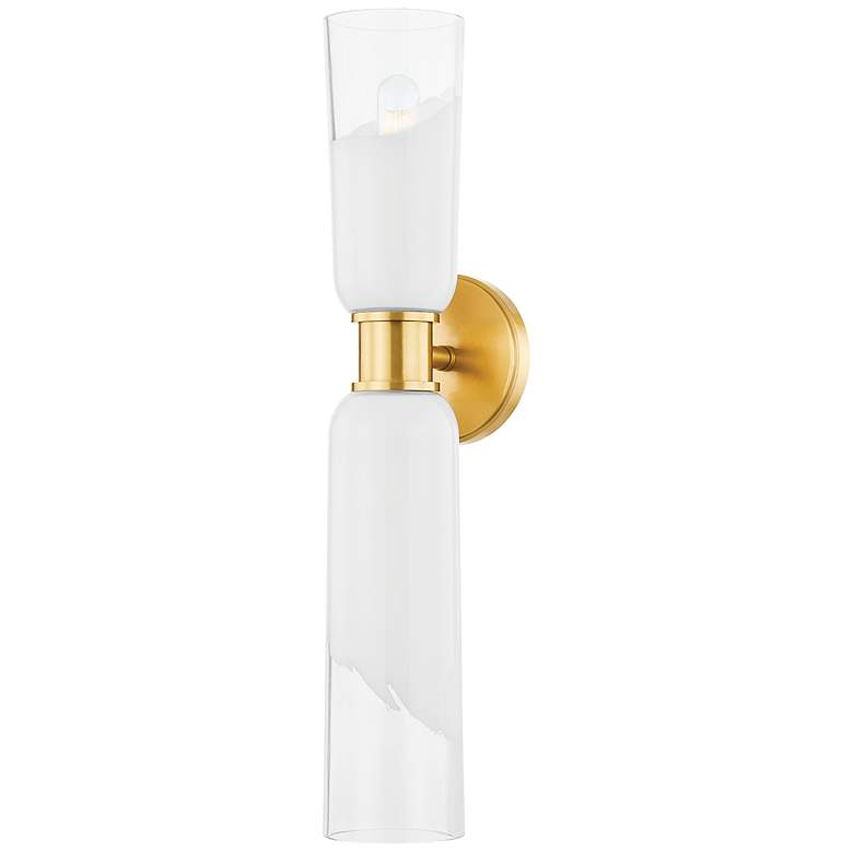Image 2 Wasson 21 3/4" High Aged Brass 2-Light Wall Sconce