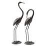 Watchful Waders Cast Iron Crane Garden Statues Set of 2