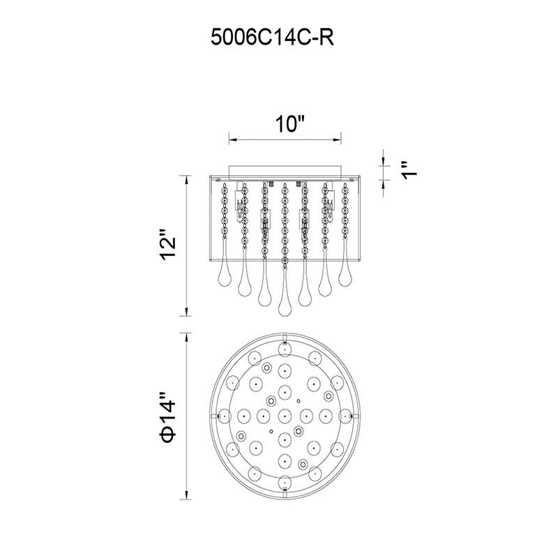 Image 3 Water Drop 14" Wide Chrome Ceiling Light more views