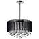 Water Drop 18" Wide Chrome and Black 6-Light Chandelier
