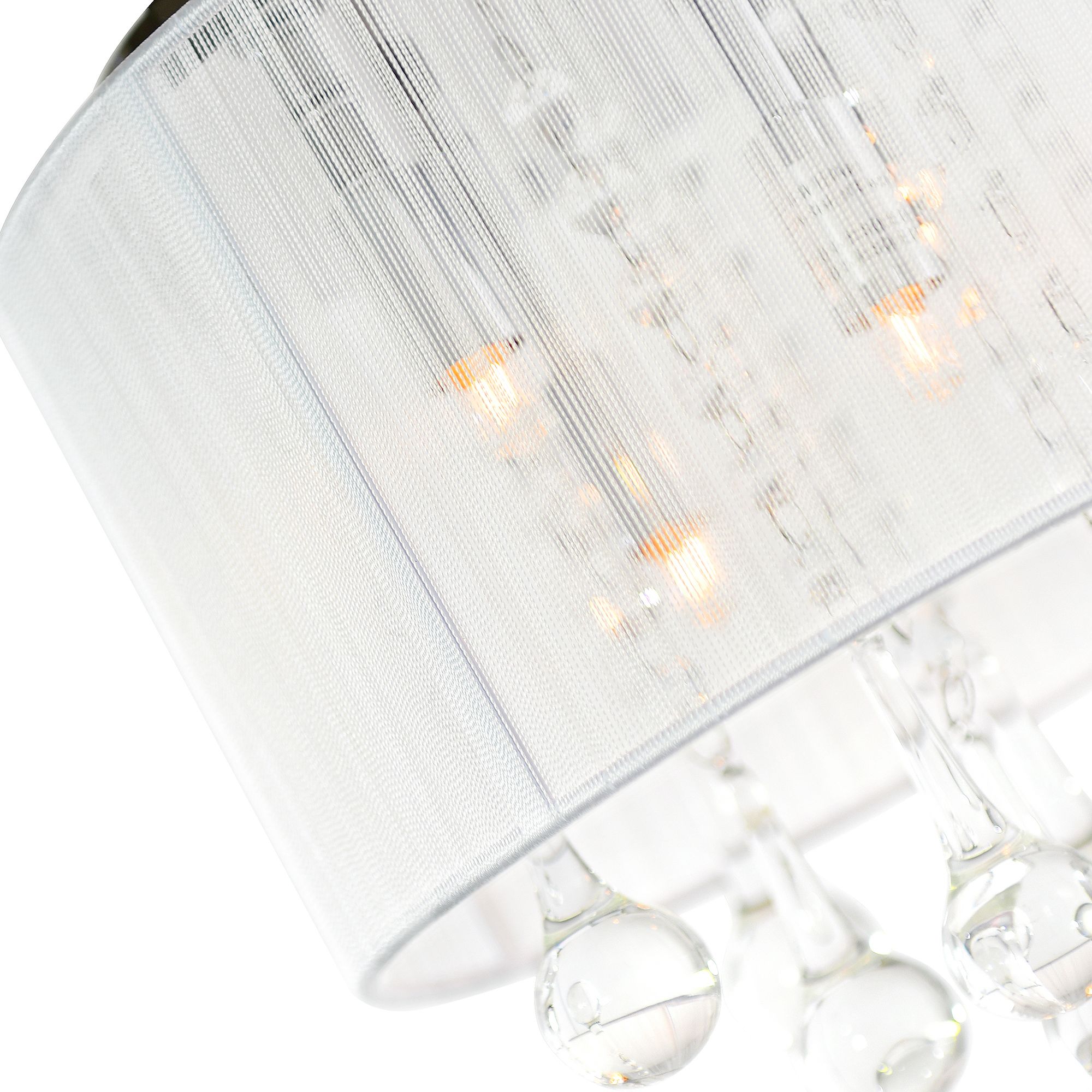 Image 4 Water Drop 4 Light Chrome Flush Mount With White Shade more views