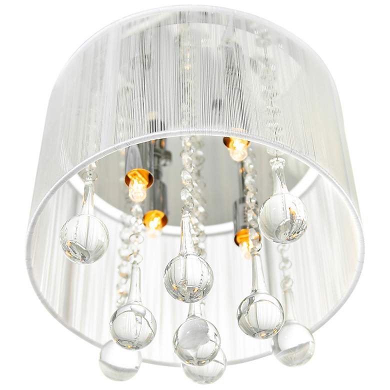 Image 2 Water Drop 4 Light Drum Shade Flush Mount With Chrome Finish more views