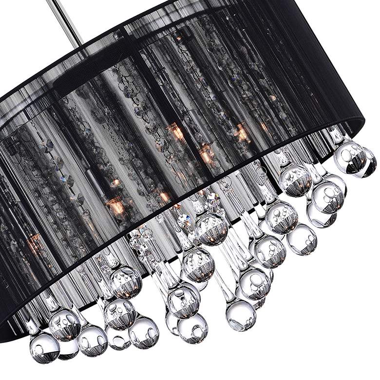 Image 3 Water Drop 6 Light Drum Shade Chandelier With Chrome Finish more views