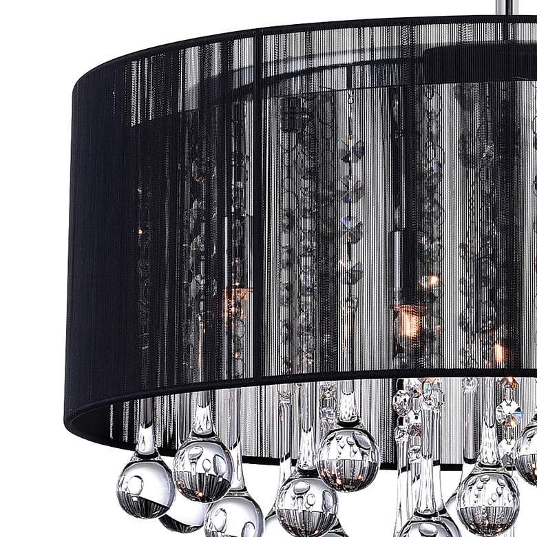 Image 4 Water Drop 6 Light Drum Shade Chandelier With Chrome Finish more views