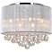Water Drop 6 Light Drum Shade Flush Mount With Chrome Finish