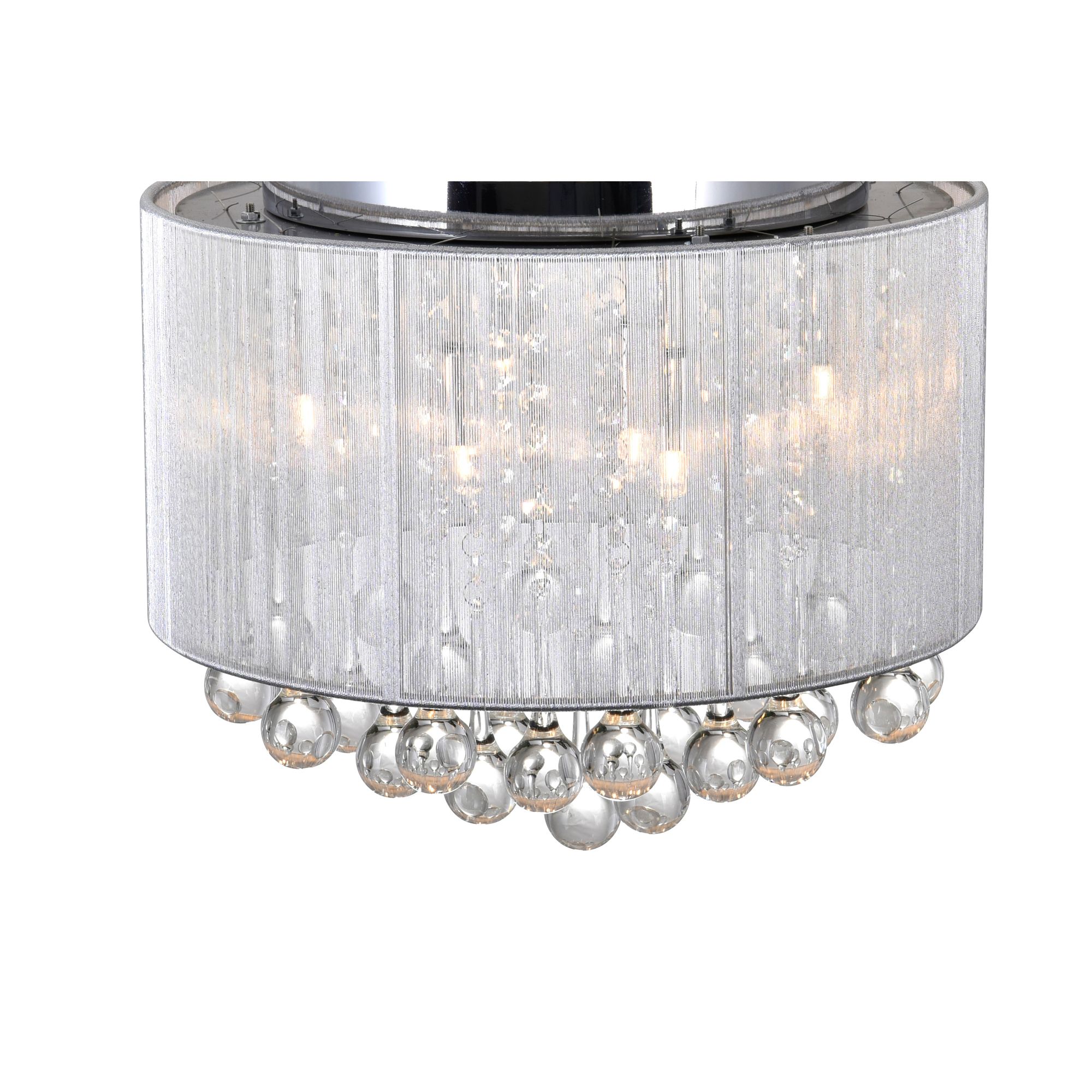 Image 2 Water Drop 6 Light Drum Shade Flush Mount With Chrome Finish more views