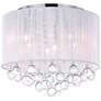 1_Water Drop 6 Light Drum Shade Flush Mount With Chrome Finish