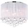 Water Drop 6 Light Drum Shade Flush Mount With Chrome Finish