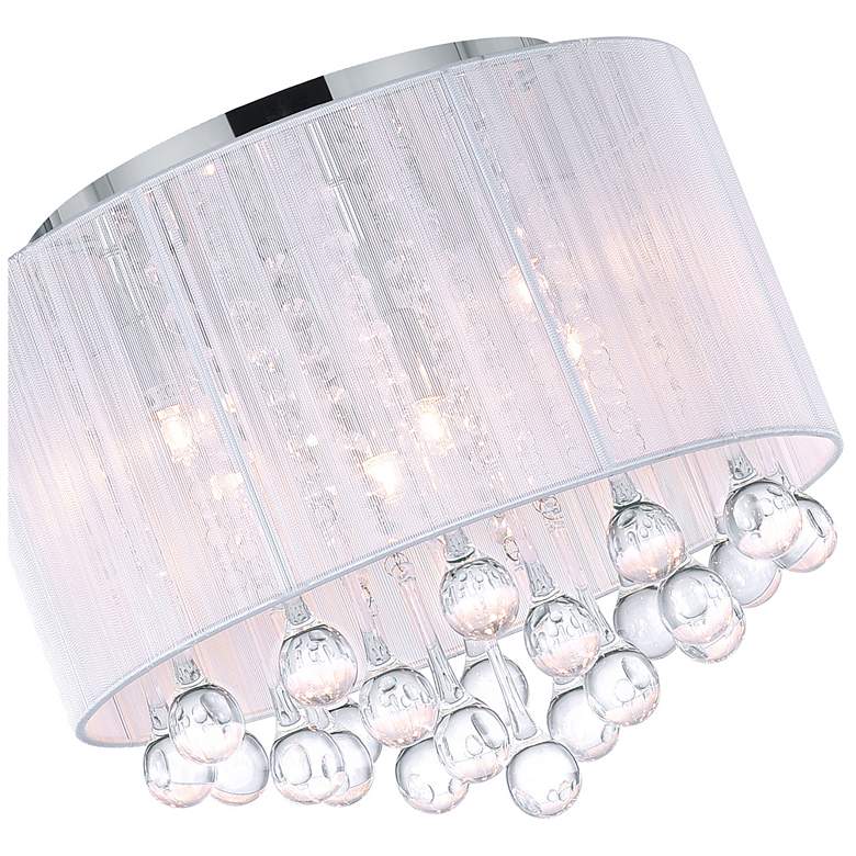 Image 2 Water Drop 6 Light Drum Shade Flush Mount With Chrome Finish more views