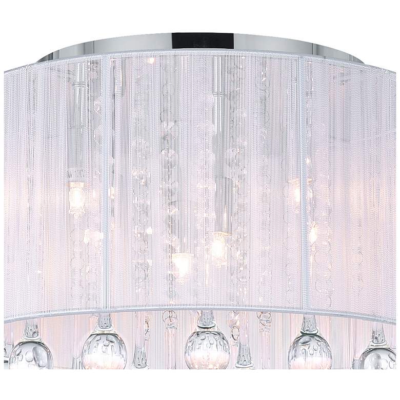 Image 5 Water Drop 6 Light Drum Shade Flush Mount With Chrome Finish more views