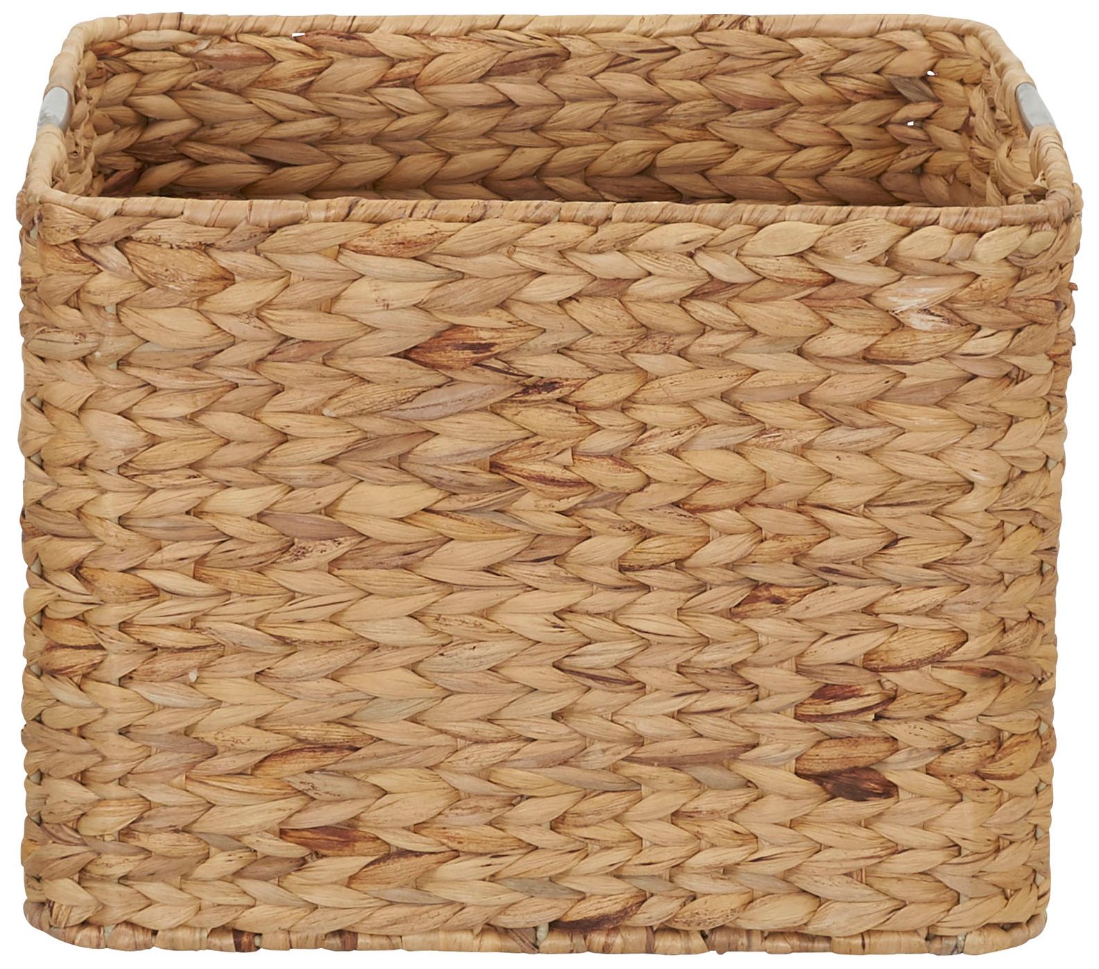 Image 5 Water Hyacinth Cube with Stainless Steel Handles, Natural more views