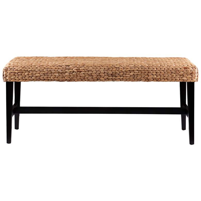 Image 3 Water Hyacinth Natural Woven 44 1/2" Wide Banquette Bench more views