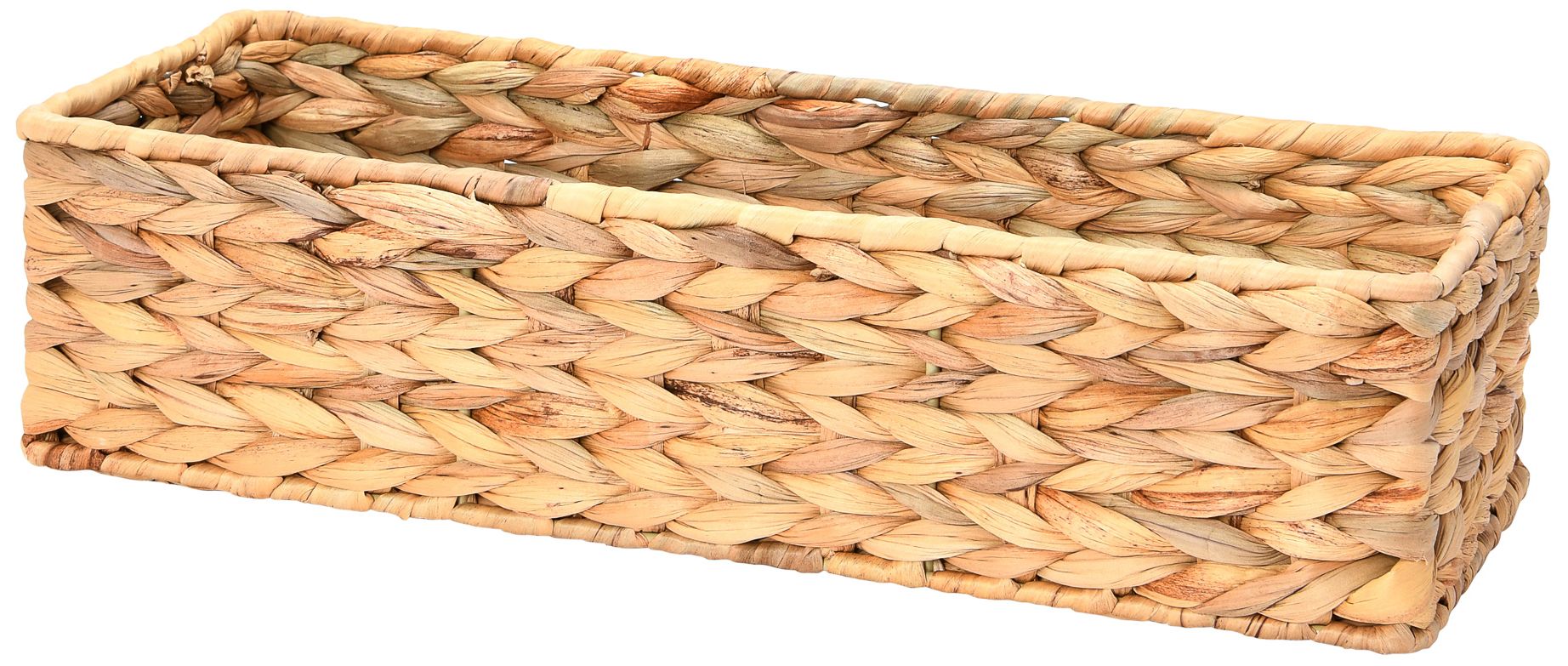 Image 2 Water Hyacinth Rectangular Storage Basket, Natural