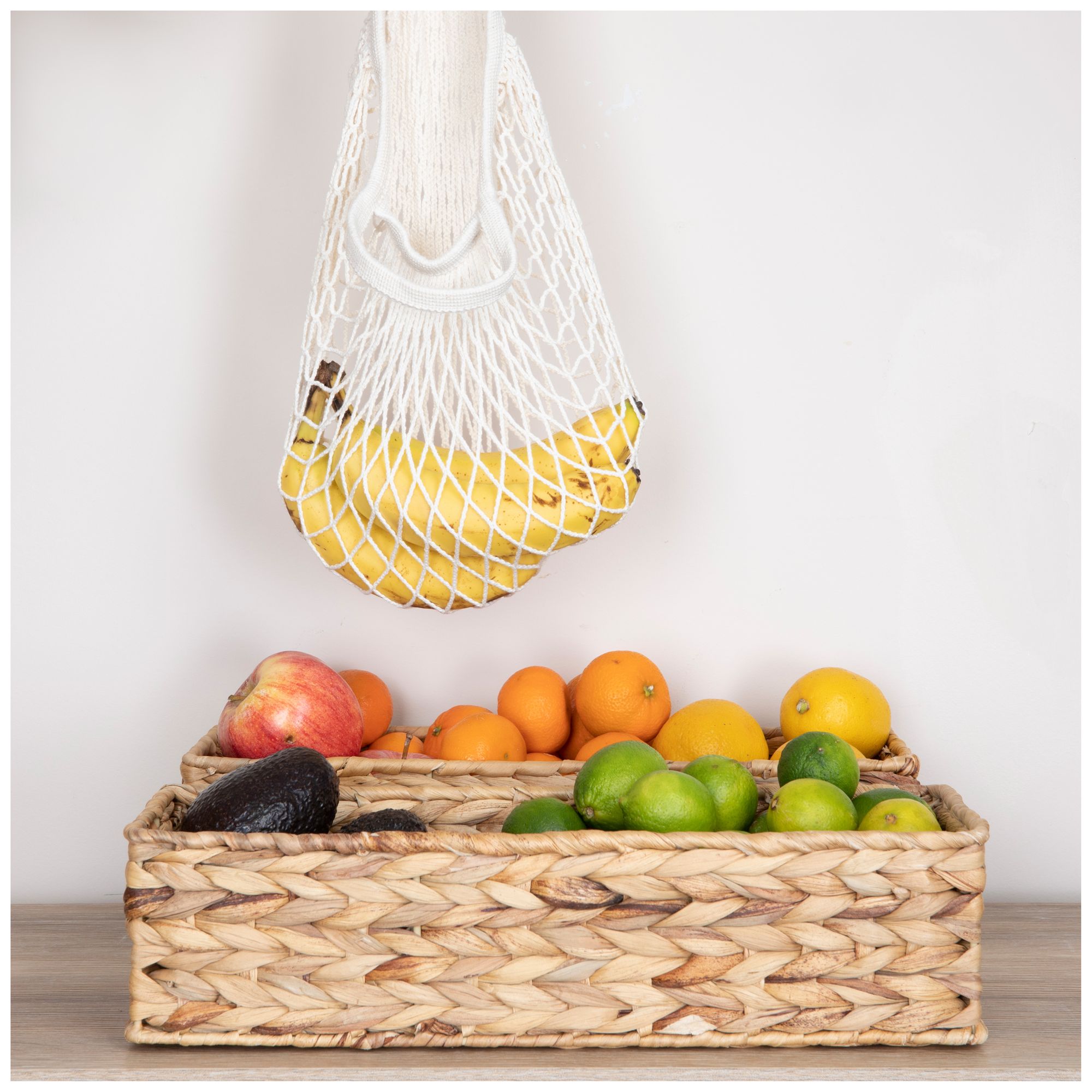 Image 3 Water Hyacinth Rectangular Storage Basket, Natural more views