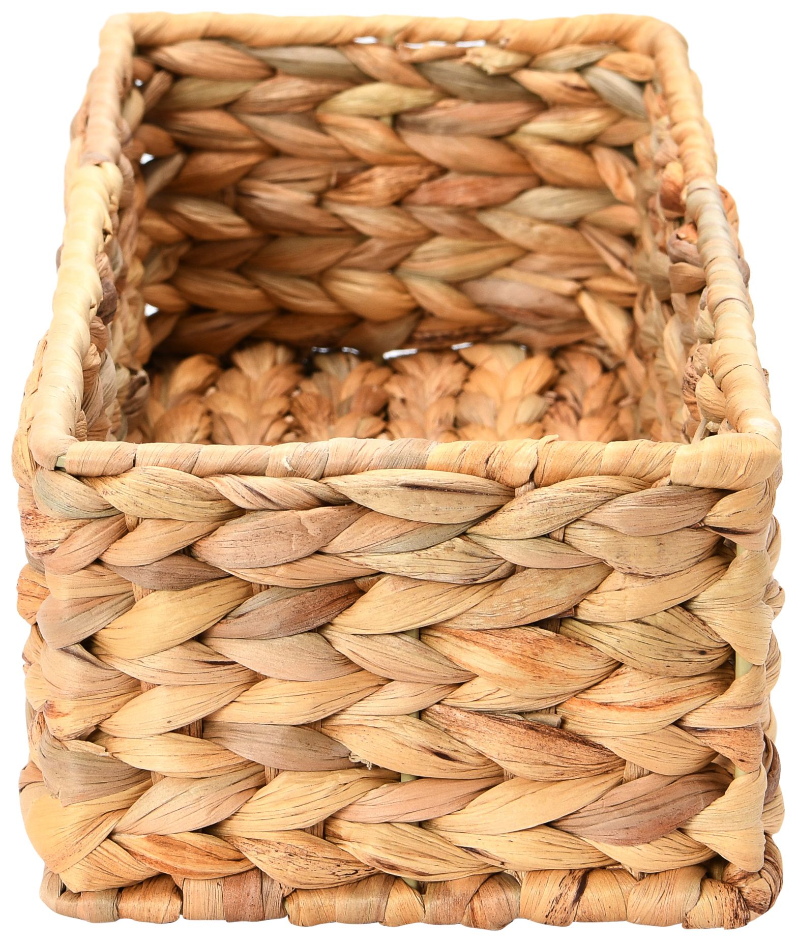 Water Hyacinth Rectangular Storage Basket, Natural
