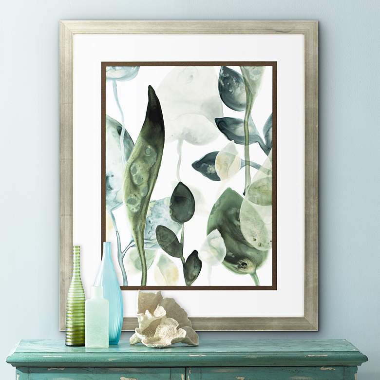 Image 1 Water Leaves III 34" High Framed Giclee Wall Art