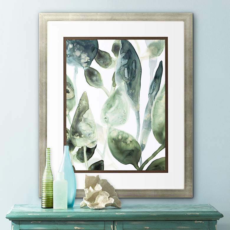 Water Leaves IV 34&quot; High Framed Giclee Wall Art