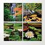 Water Lilies 20" Square 4-Piece Printed Glass Wall Art Set in scene