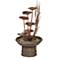 Water Lilies and Cat Tails 33" High Rustic Garden Fountain