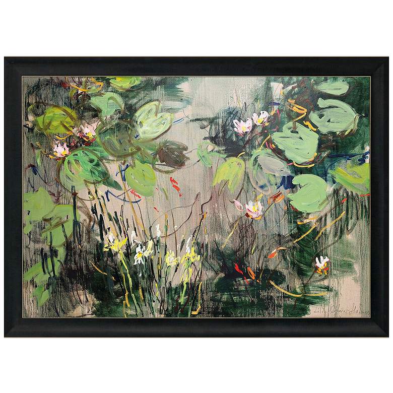 Image 1 Water Lilies, Summer Pond 52"W x 37"H Framed Art