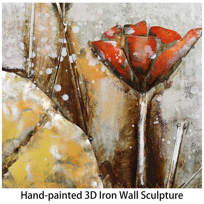 Image 6 Water Lilly Pads I" Mixed Media Iron Hand Painted Dimensional Wall Art more views