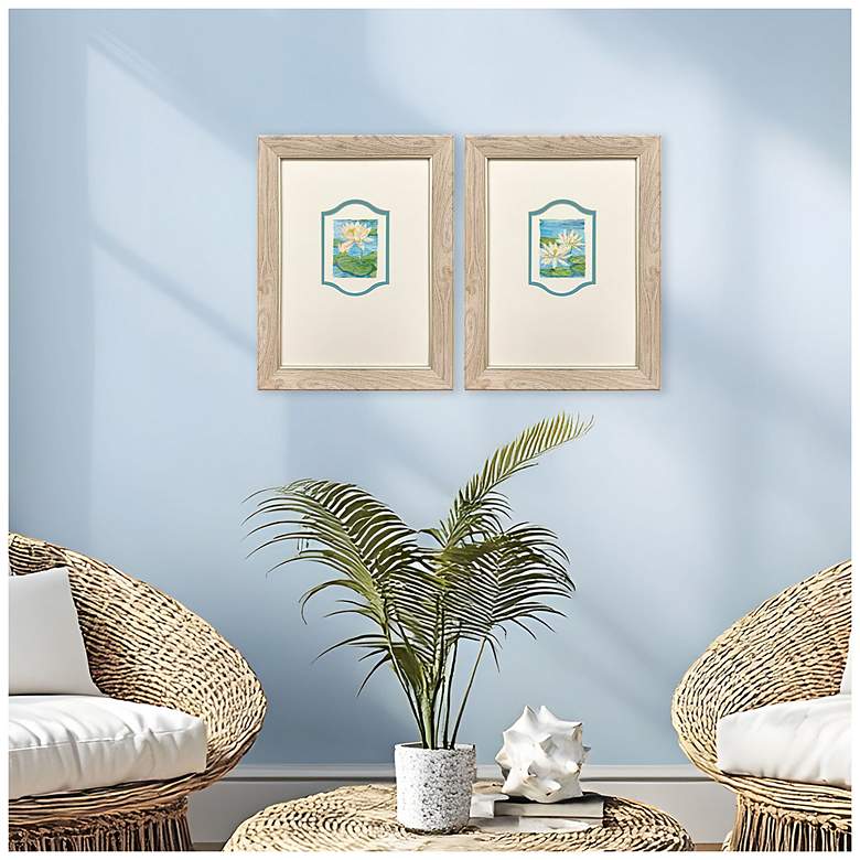 Image 4 Water Lily Reverie 13"W x 17"H Framed Art Set of 2 more views