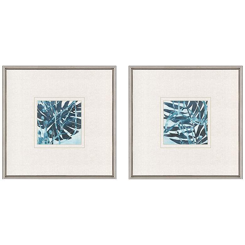 Image 3 Water Palms I 26 inch Square 2-Piece Framed Wall Art Set