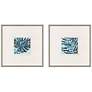 Water Palms I 26" Square 2-Piece Framed Wall Art Set in scene