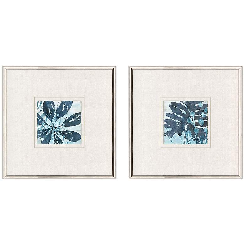 Image 3 Water Palms II 26 inch Square 2-Piece Framed Wall Art Set