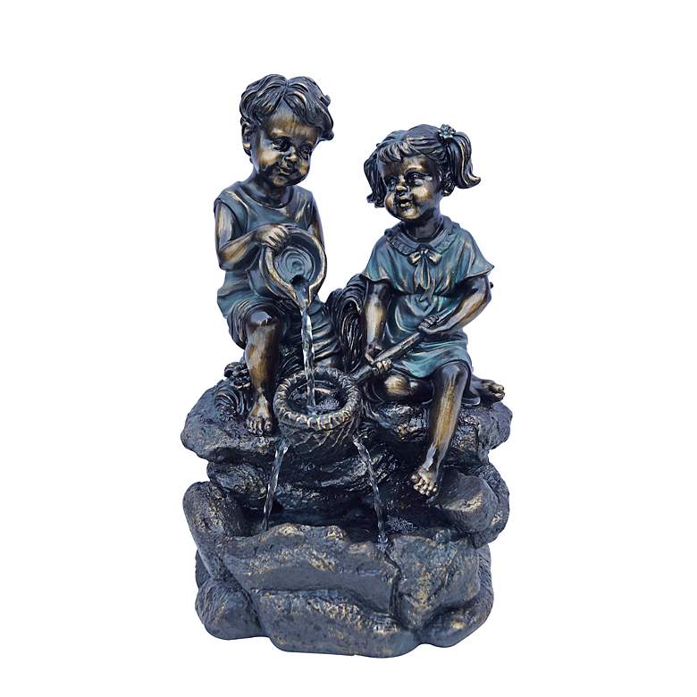 Image 1 Water Play Bronze 14 inch High Tabletop Fountain