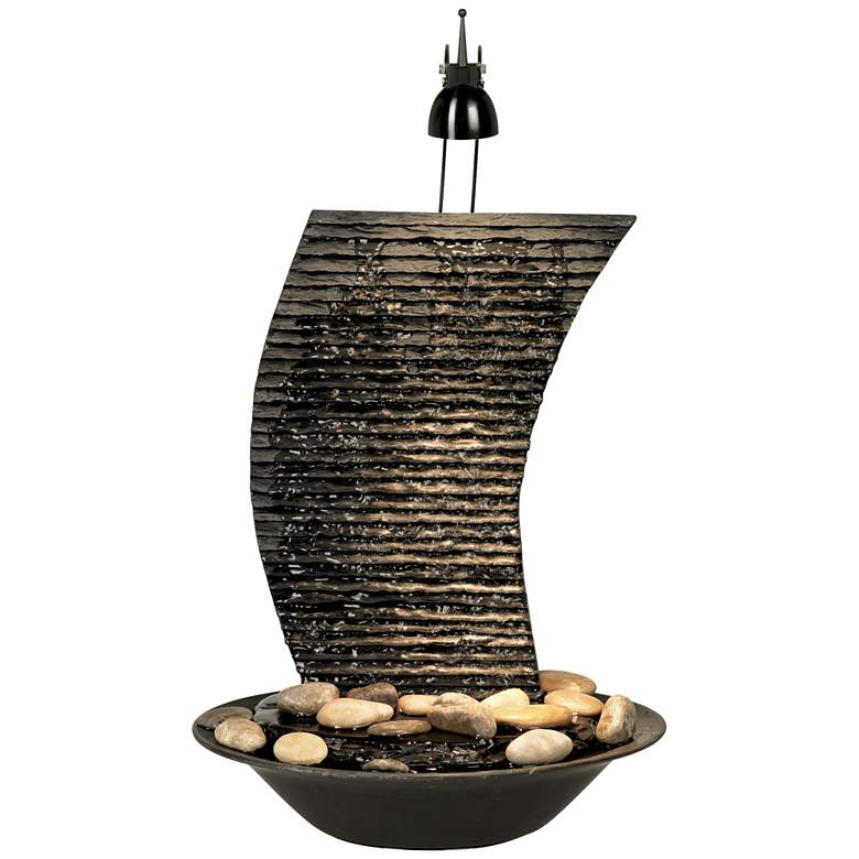 Image 3 Water Ripple 17 1/4" High Lighted Table Fountain