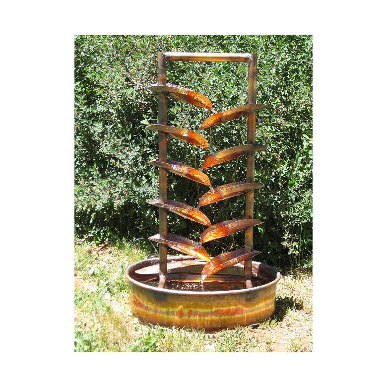 Image 1 Water Trellis 36" High Copper Outdoor Tiered Fountain