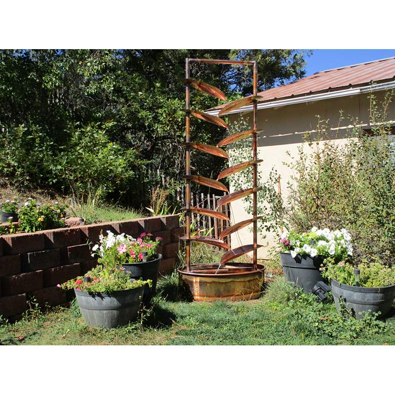 Image 2 Water Trellis 84" High Copper Outdoor Tiered Fountain more views
