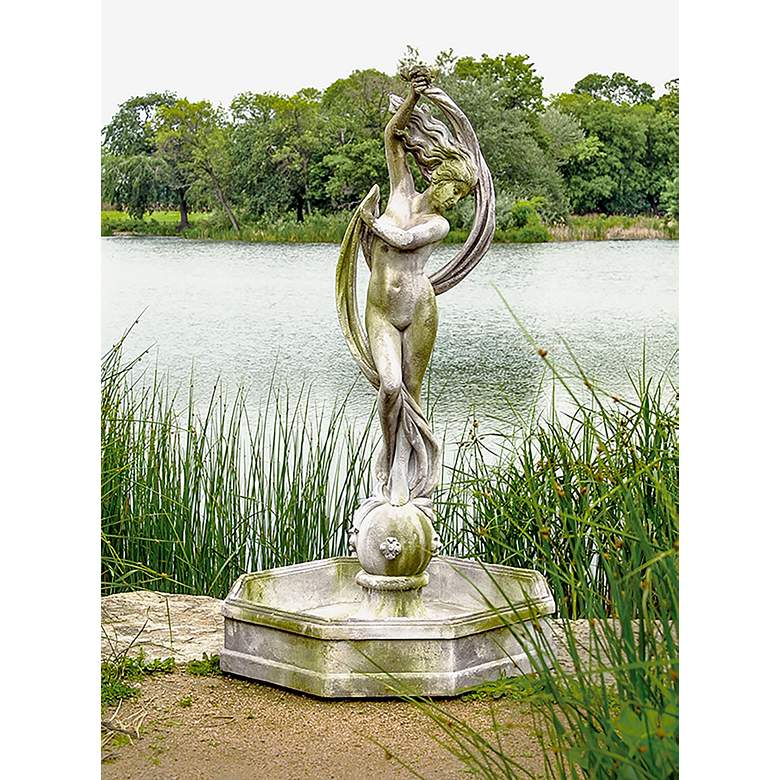 Image 1 Water Venus 70" High White Moss Outdoor Fountain with Bowl