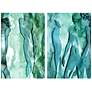 Water Women 64"W Free Floating 2-Piece Glass Wall Art Set in scene