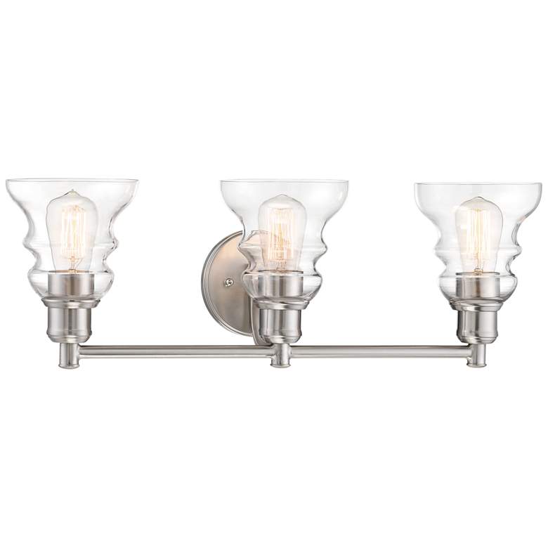 Image 1 Waterbury 25" Wide Brushed Nickel 3-Light Bath Light