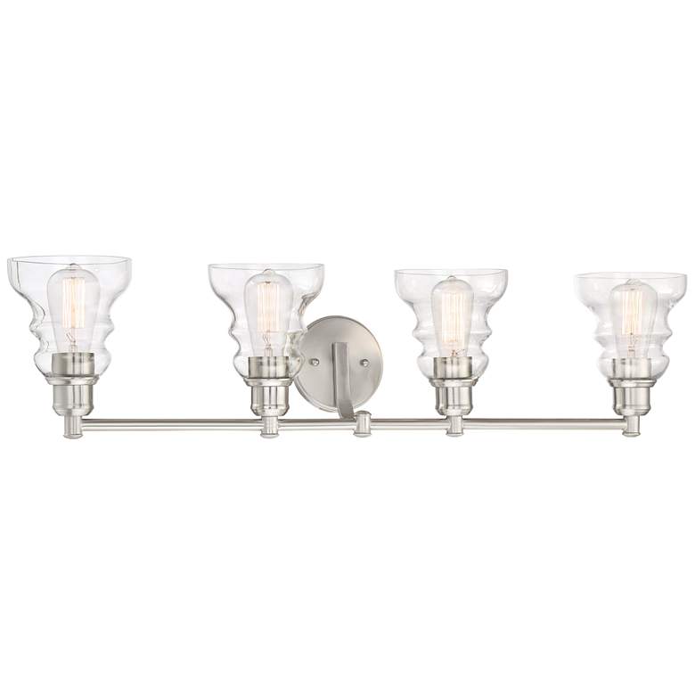 Image 1 Waterbury 35" Wide Brushed Nickel 4-Light Bath Light
