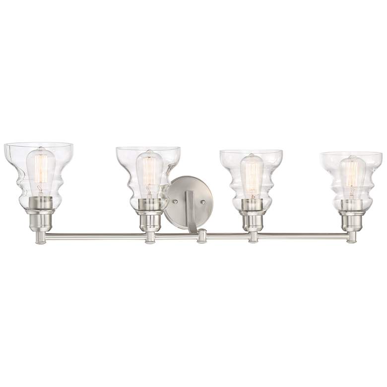 Image 1 Waterbury 35 inch Wide Brushed Nickel 4-Light Bath Light