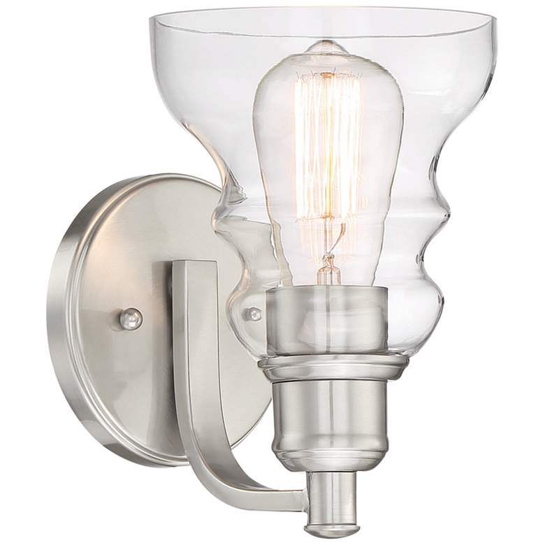 Image 1 Waterbury 9" High Brushed Nickel Wall Sconce